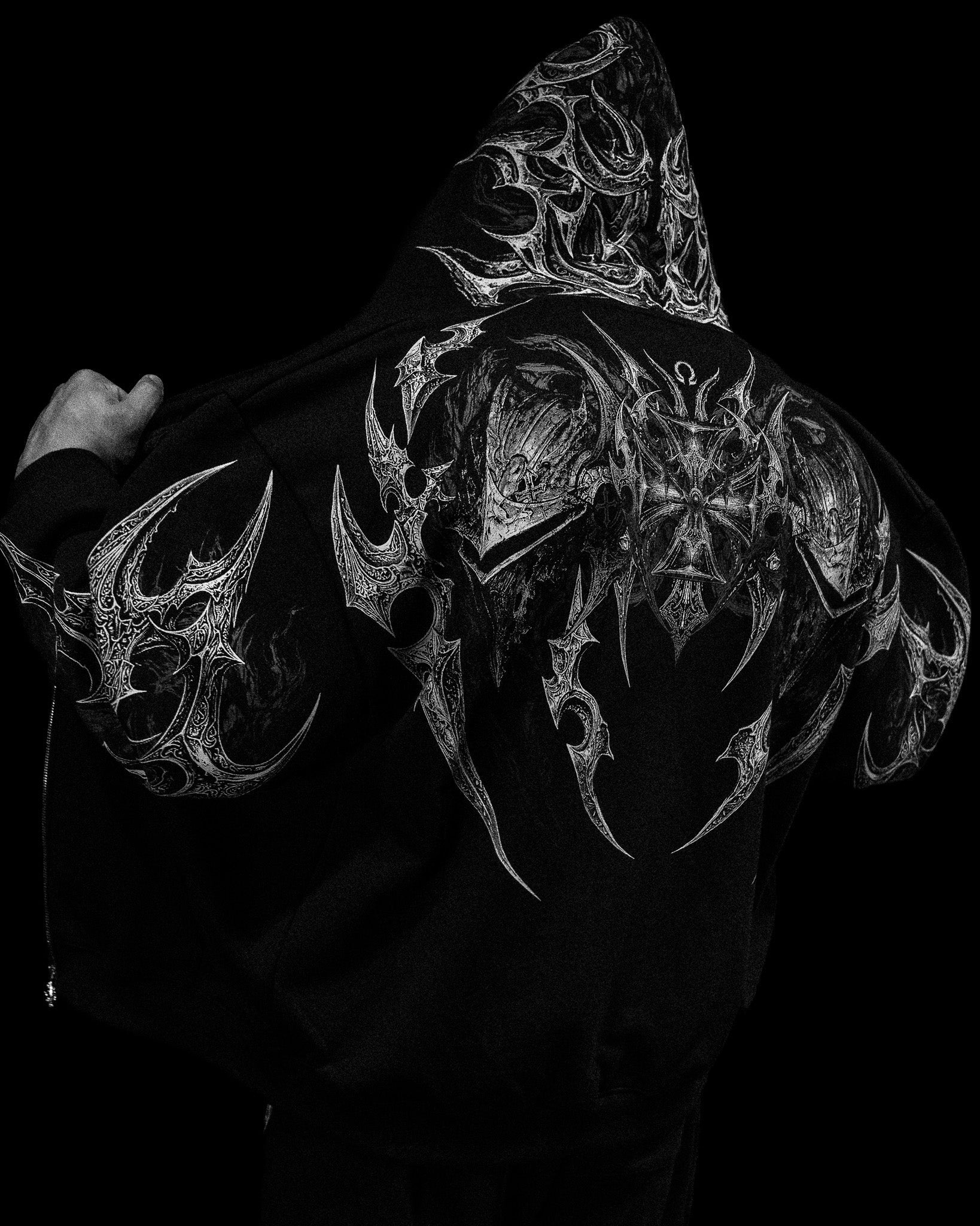 Berserker Oversized Zip-up Hoodie [VOID BLACK]