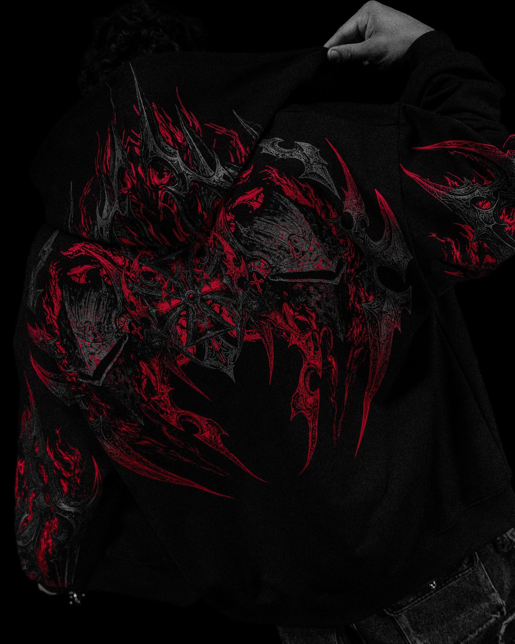 Berserker Oversized Zip-up Hoodie [HELLFIRE]