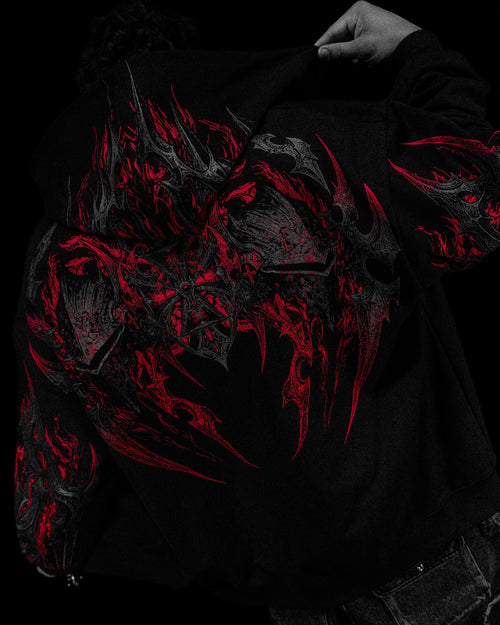 Berserker Oversized Zip-up Hoodie [HELLFIRE]