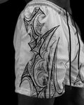 Skeletal Embroidered Bodybuilding mesh shorts [DIVINE WHITE]