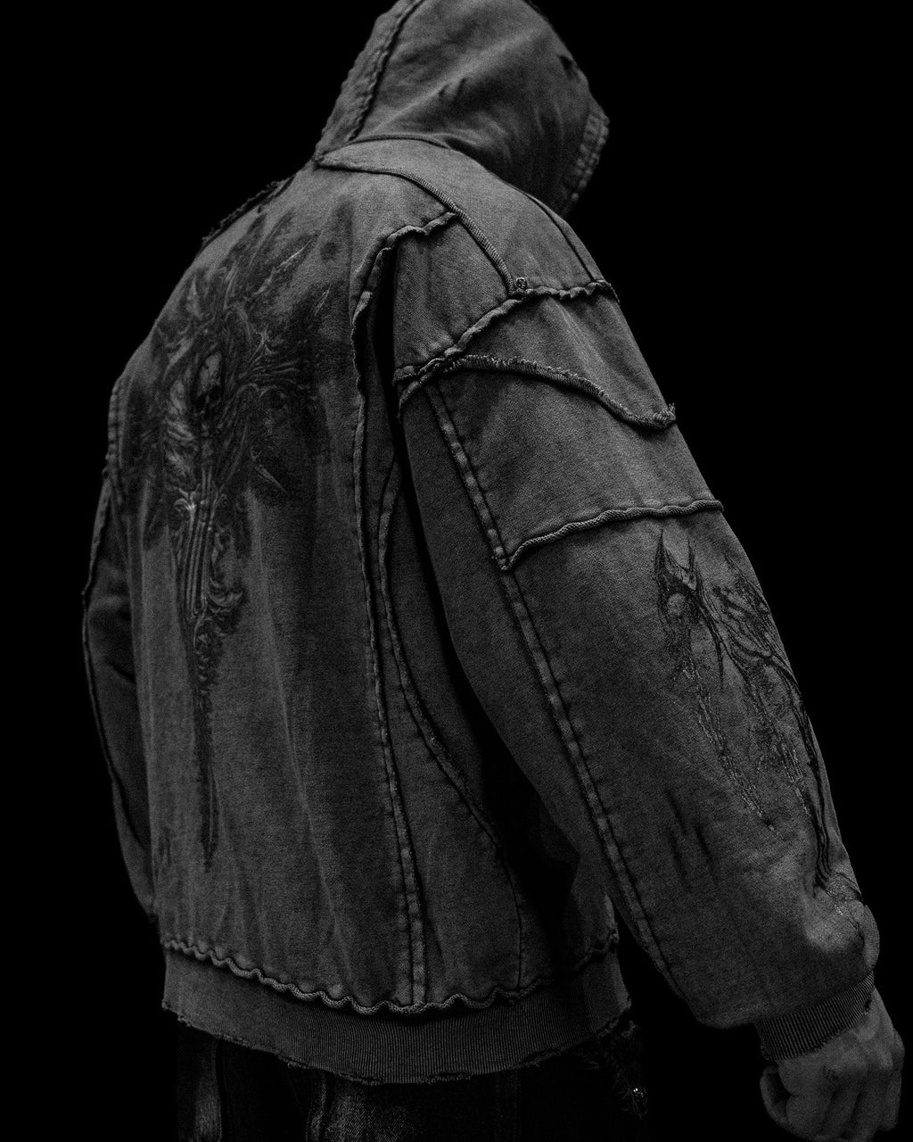 Ruined Oversized Zip-up Hoodie [VINTAGE WASHED]